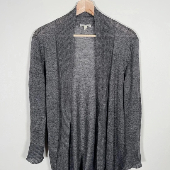 Eileen Fisher Grey Open Knit  Cardigan - Picture 3 of 11